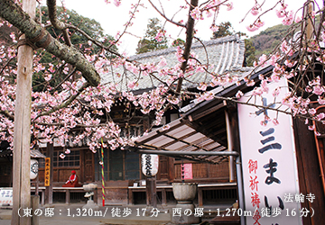 法輪寺(東の邸:1,320m/徒歩17分・西の邸:1,270m/徒歩16分)