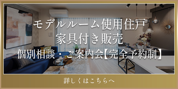 棟内モデルルーム家具付き住戸販売