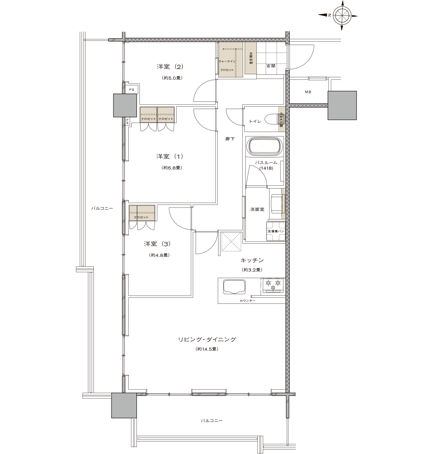 間取り Lタイプ 公式 ライオンズタワー新大工町 長崎市 新大工町 電停 ライオンズマンションの大京