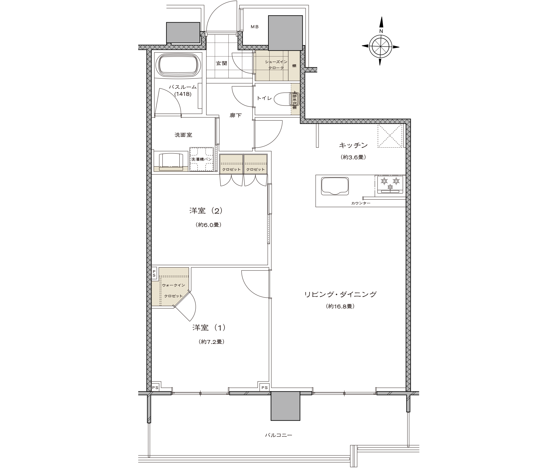 間取り Rタイプ 公式 ライオンズタワー新大工町 長崎市 新大工町 電停 ライオンズマンションの大京