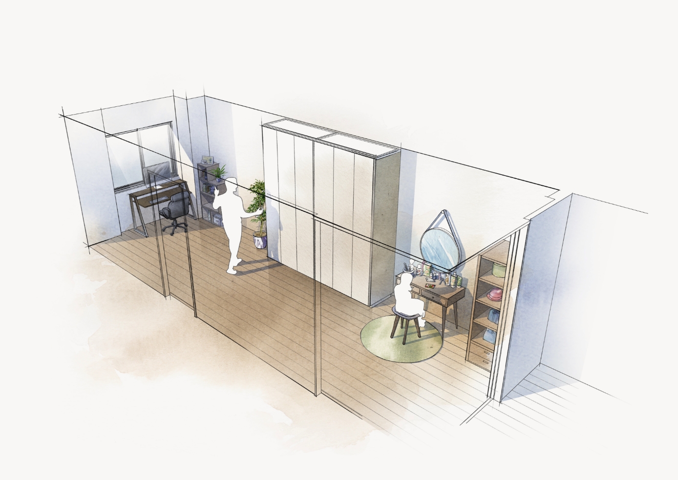 F2 タイプ リモートワーク空間 イメージイラスト