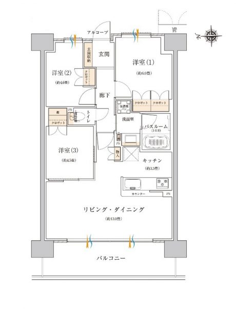 ライオンズ伊丹グランテラス分譲済 間取り図