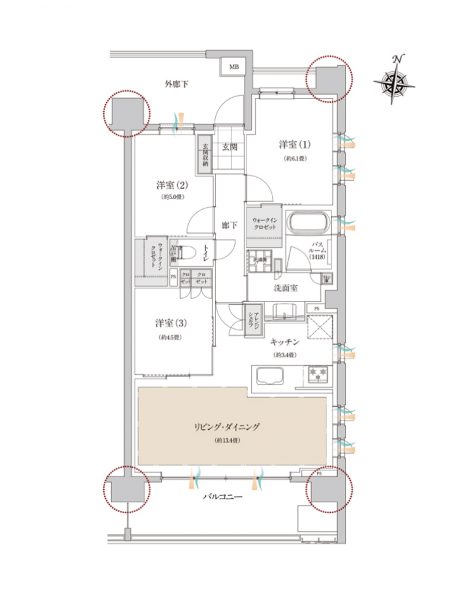 ライオンズ綾瀬グランフォート 間取り図