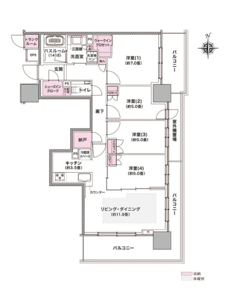 ザ・グランアルト札幌 苗穂ステーションタワー 間取り図